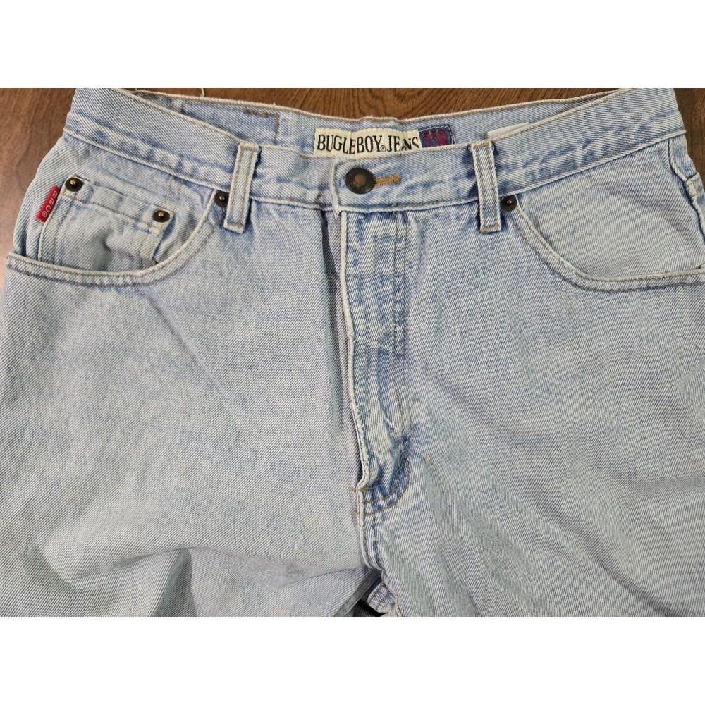 Bugle Boy‎ Jeans Mens Size 32 X 30.5 Tapered Leg Light Blue Wash Vintage 90s Y2K
